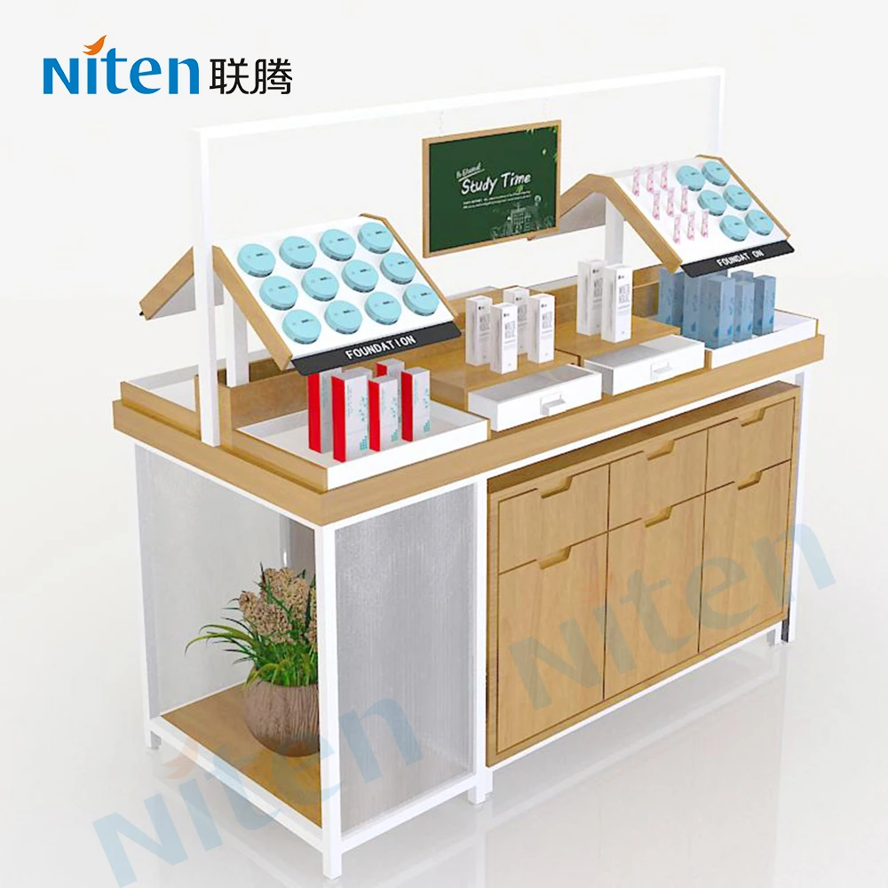 Small Counter Display Stands Cosmetic Shop Counter Design Shelves Used to Market