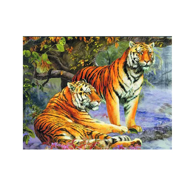 White Bengal Tiger - 3D Lenticular Postcard Greeting Card