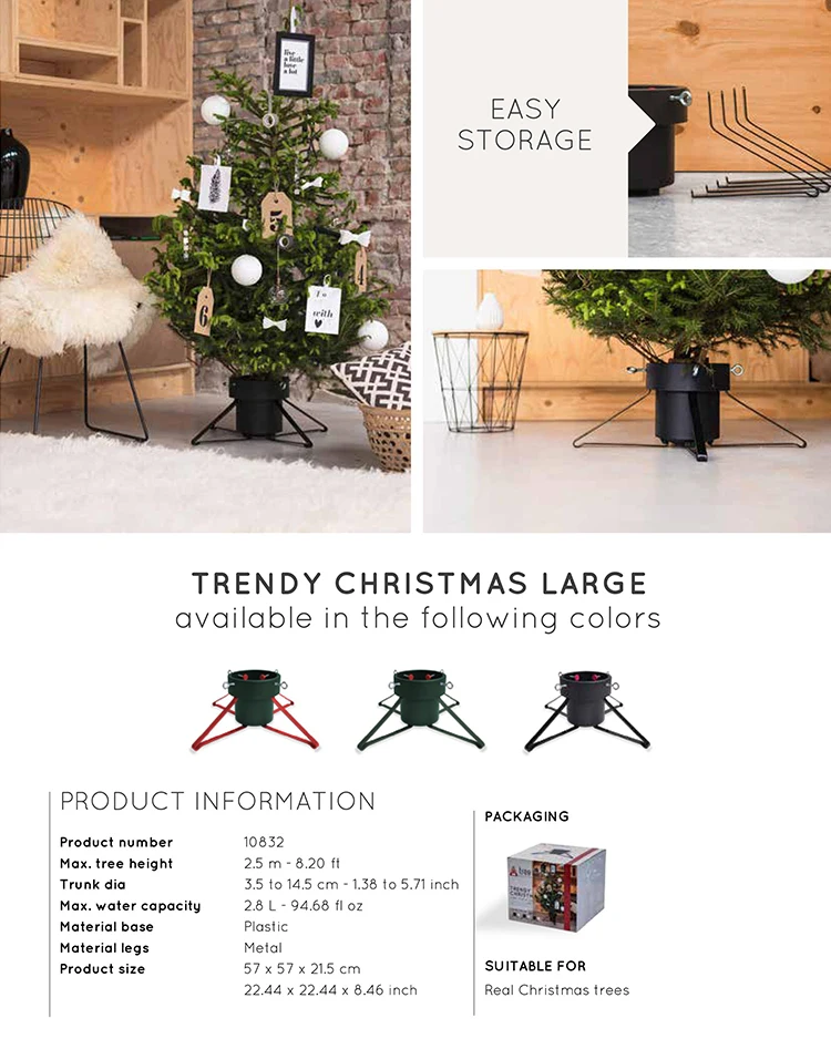 Professional Metal And Plastic Christmas Tree Stand For Real Trees