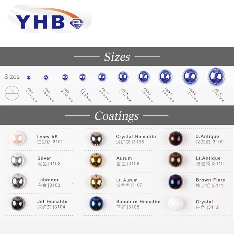 OEM/ODM Silver Top Quality Pearl Rhinestone Korean Ceramic Embroidery Stone Flat Pearl for Pen