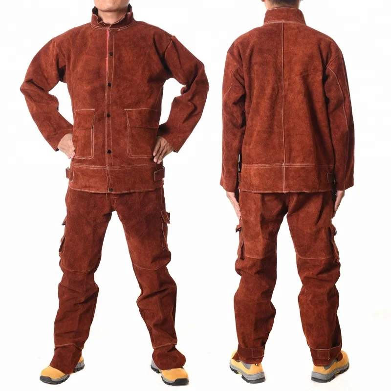 
SWELDER Welding Protective Custom Suit Manufacturer Heat Resistant Cow Leather Fire Proof,anti-heat Premium Cowhide Leather 