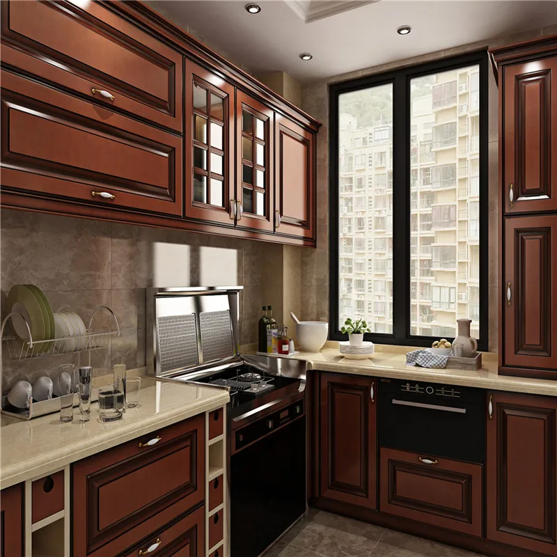 Torino Dark Wood Kitchen Cabinets