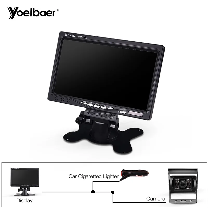 Camera Night Vision 12V 24V Truck Auto Parking System 7" LCD Screen Monitor 