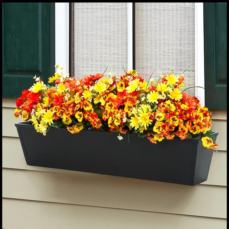 Factory Sales Light Weight Durable Large Black Tall Metal Steel Planter Box for Home and Garden