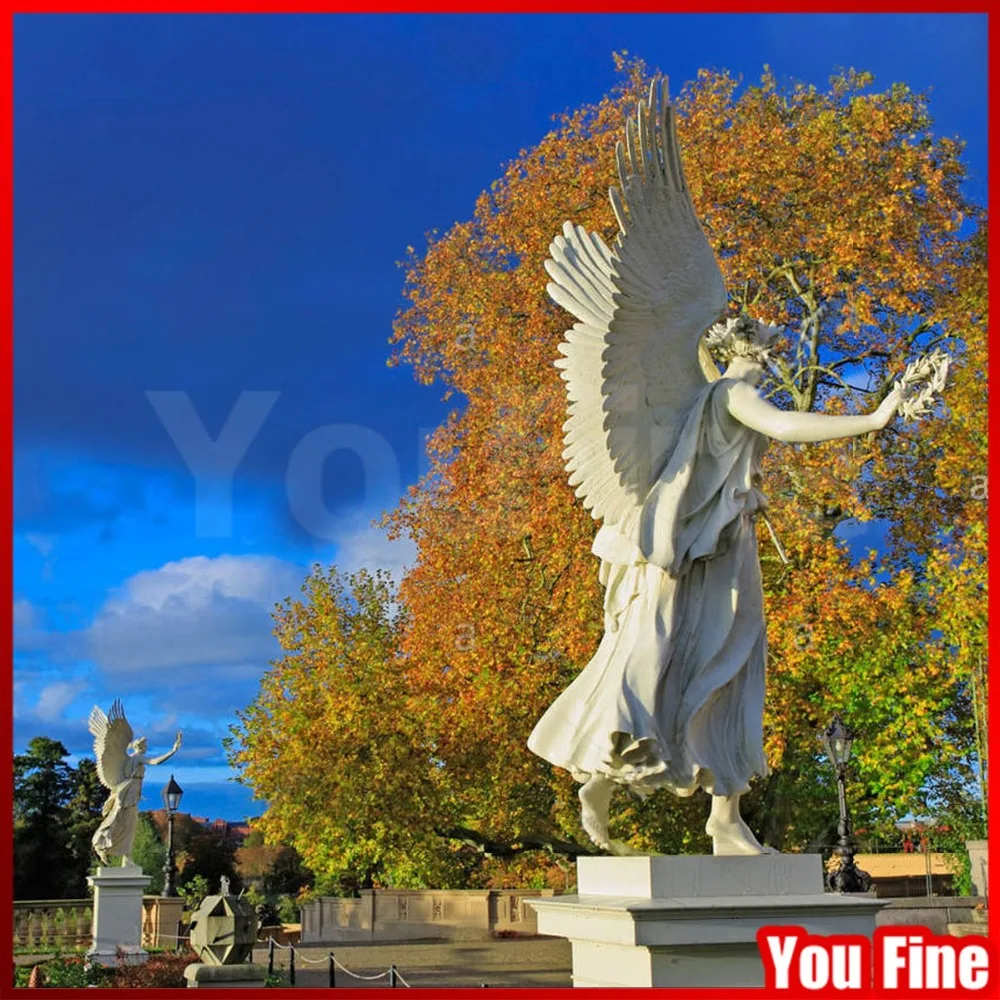 Marble Floating Victoria Sculpture Life Size Stone Angel Statue Schwerin Palace for Sale