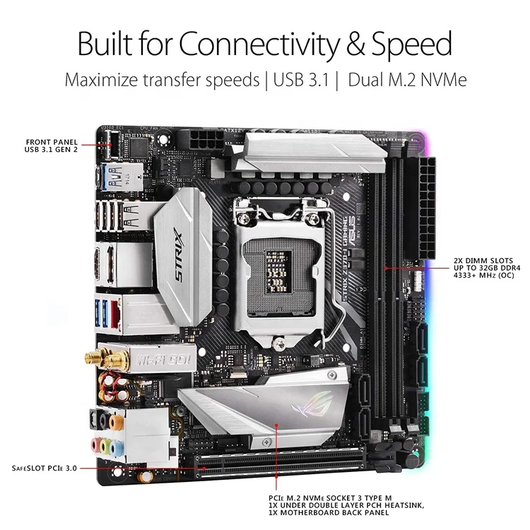 ASUS High Quality Intel Z370 mini-ITX 32GB DDR4 LGA 1151 Gaming Motherboard|  Alibaba.com