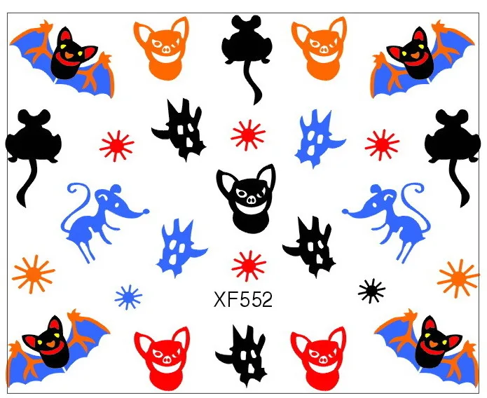 Pumpkin Hat Halloween Theme Nail Decals Nail Art Water Transfer Sticker Nails Foil Polish Wraps DIY