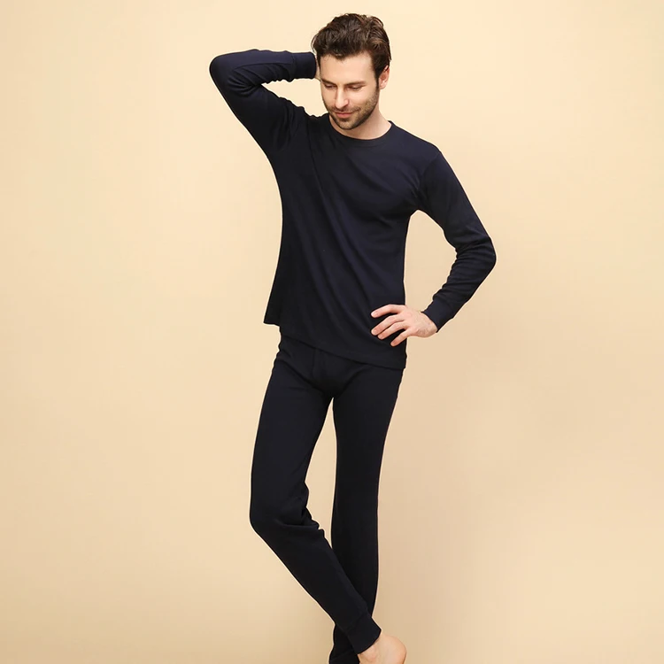 
Горячая Распродажа, теплая пижама из 100% хлопка с длинным рукавом, мужская хлопковая Пижама 