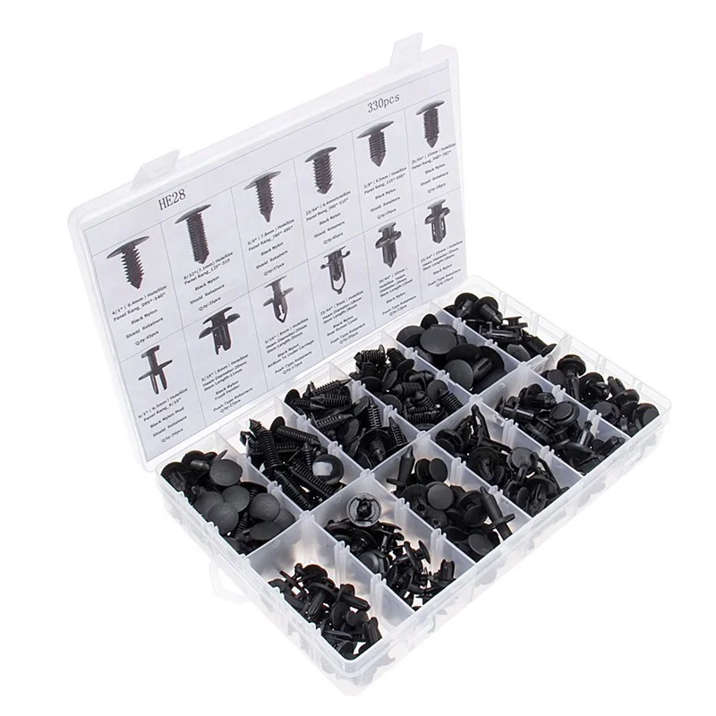 330Pcs Universal Automotive Push Pin Rivet Trim Clip Moulding