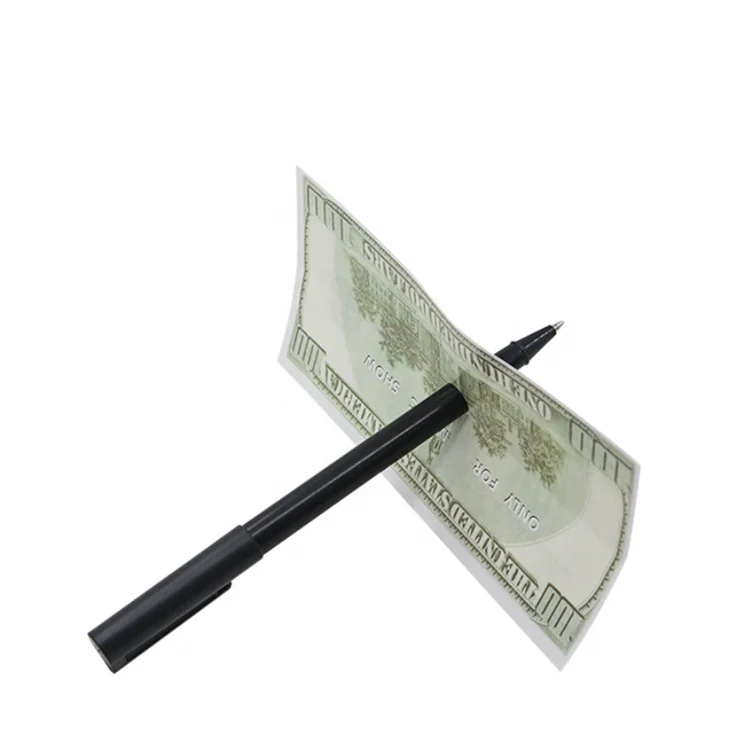 Magic Trick Pen Black Magician Toy Thru Bill Penetration Dollar Bill Pen TriCW 