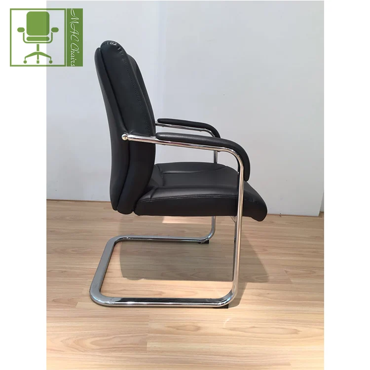 
Кожаный стул для посетителей конференций и офиса с металлической рамой 
