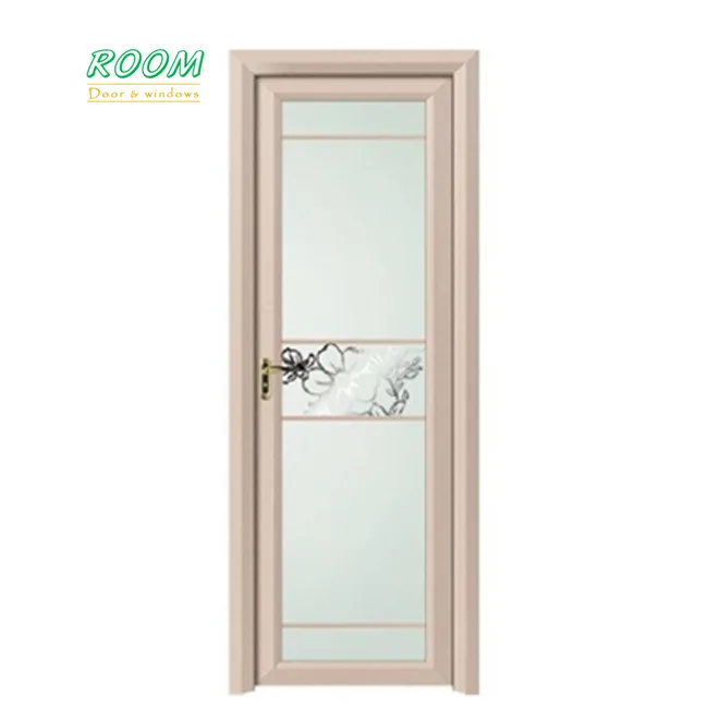 Cheap Price Latest Model Aluminium Frame Frosted Glass Waterproof Bathroom Door