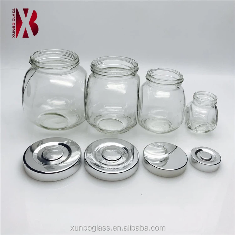50ml 180ml 380ml 480ml Flat Drum Glass Spice Bottle Honey Jar