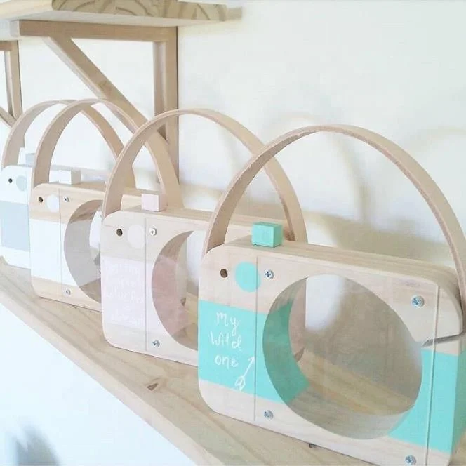 Деревянное ремесло, прозрачная Копилка в форме камеры, деревянное украшение для детской комнаты, коробка для экономии денег