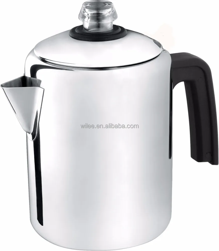 3L Percolator Coffee Maker Pot, Aluminum Coffee Pots Coffee Percolator  Stovetop with Lid for Home Travel Camping Cafetera