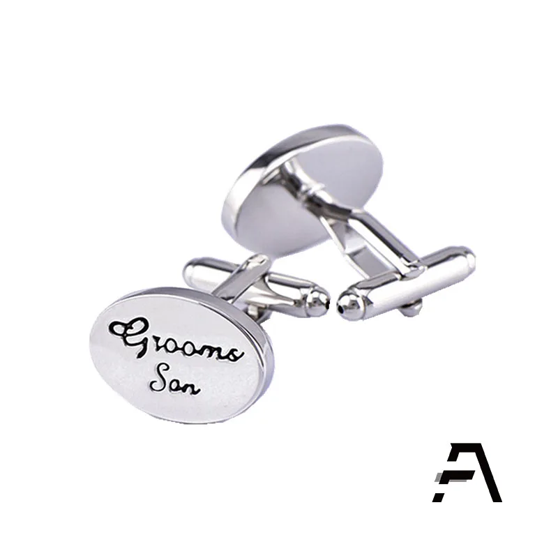 Серебряные Персонализированные мужские свадебные запонки по индивидуальному