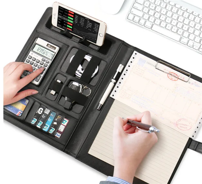 Рекламная Подарочная деловая многофункциональная папка из искусственной кожи Boshiho для документов портфель презентаций