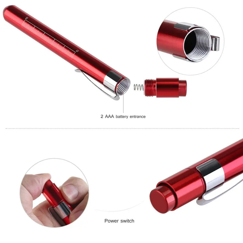 Ophthalmic Warm Yellow Light Torch Pen With Degree Scale