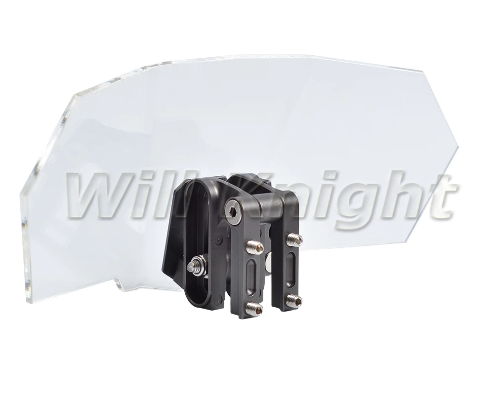 
 Универсальный Регулируемый Прозрачный ветровой экран для мотоцикла, дефлектор ветрового спойлера с матовым серым металлом  