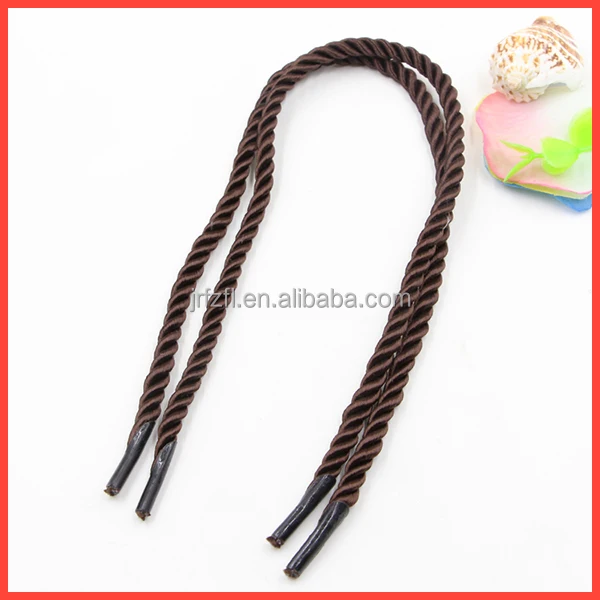Green Color 3 Strand With Two Black Tips Nails Rope Handle Tote Bag Shopping Bag