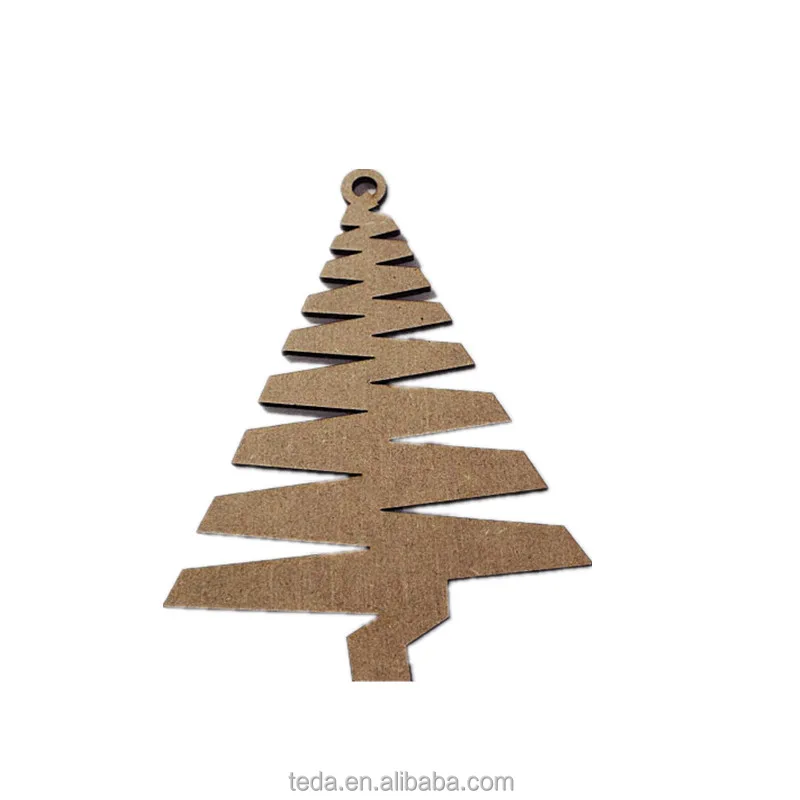 MDF Laser cut Christmas tree decoration 2017 blank wood STAR bauble x8 