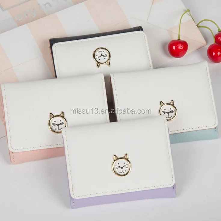 18年安いシンプルショート3つ折りレディースレザーかわいい猫の財布 Buy 猫財布 スリム財布猫財布 猫財布革財布 Product On Alibaba Com