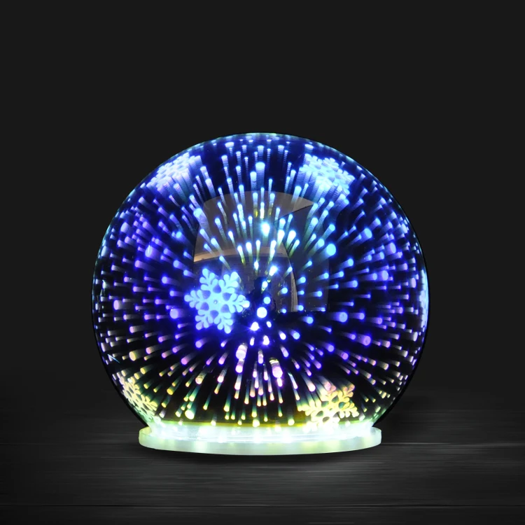 Battery Power Decorative Lamp Colorful Sphere Table Light 3D Led Glass Ball