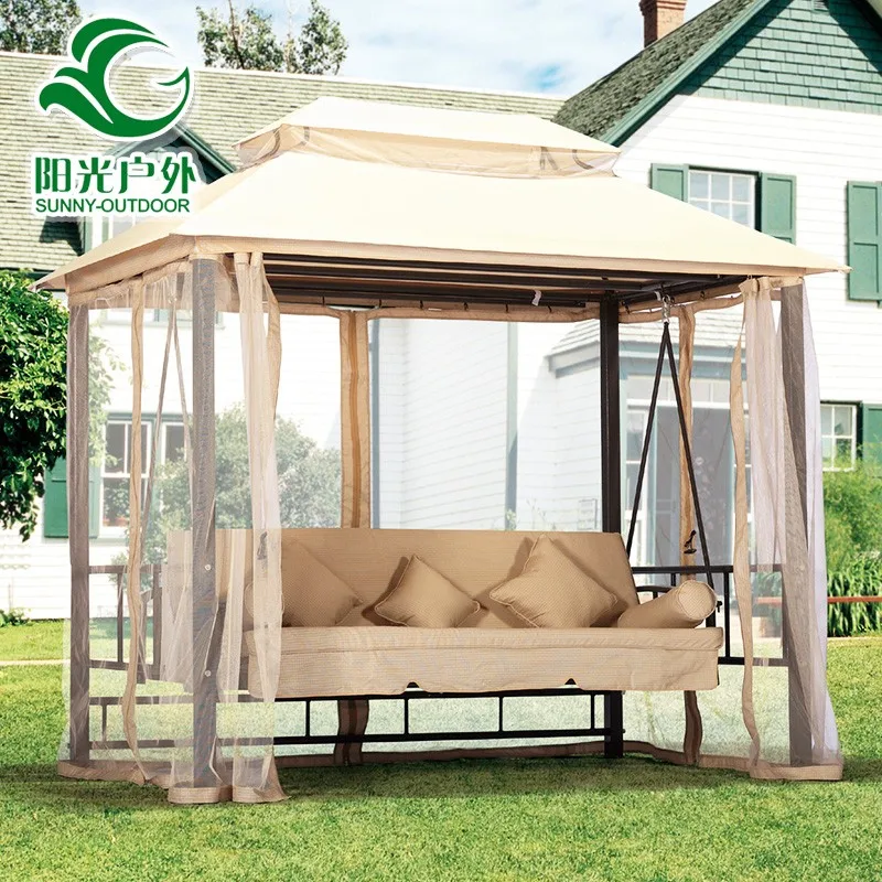 Outdoor Furniture Canopy Adjustable Swing Chair Bed with Mosquito Nets