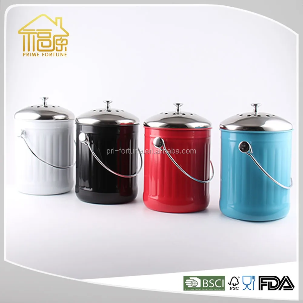 
 1.3 Gallon Indoor Home Waste  Recycle Bin  Customized Stainless Steel Kitchen   Compostable  Worm Farm Compost Bin  