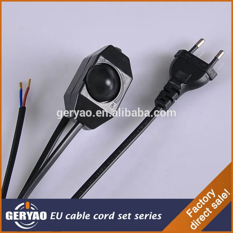 European Standard Round Plug Extension Cord with Dimmer Switch