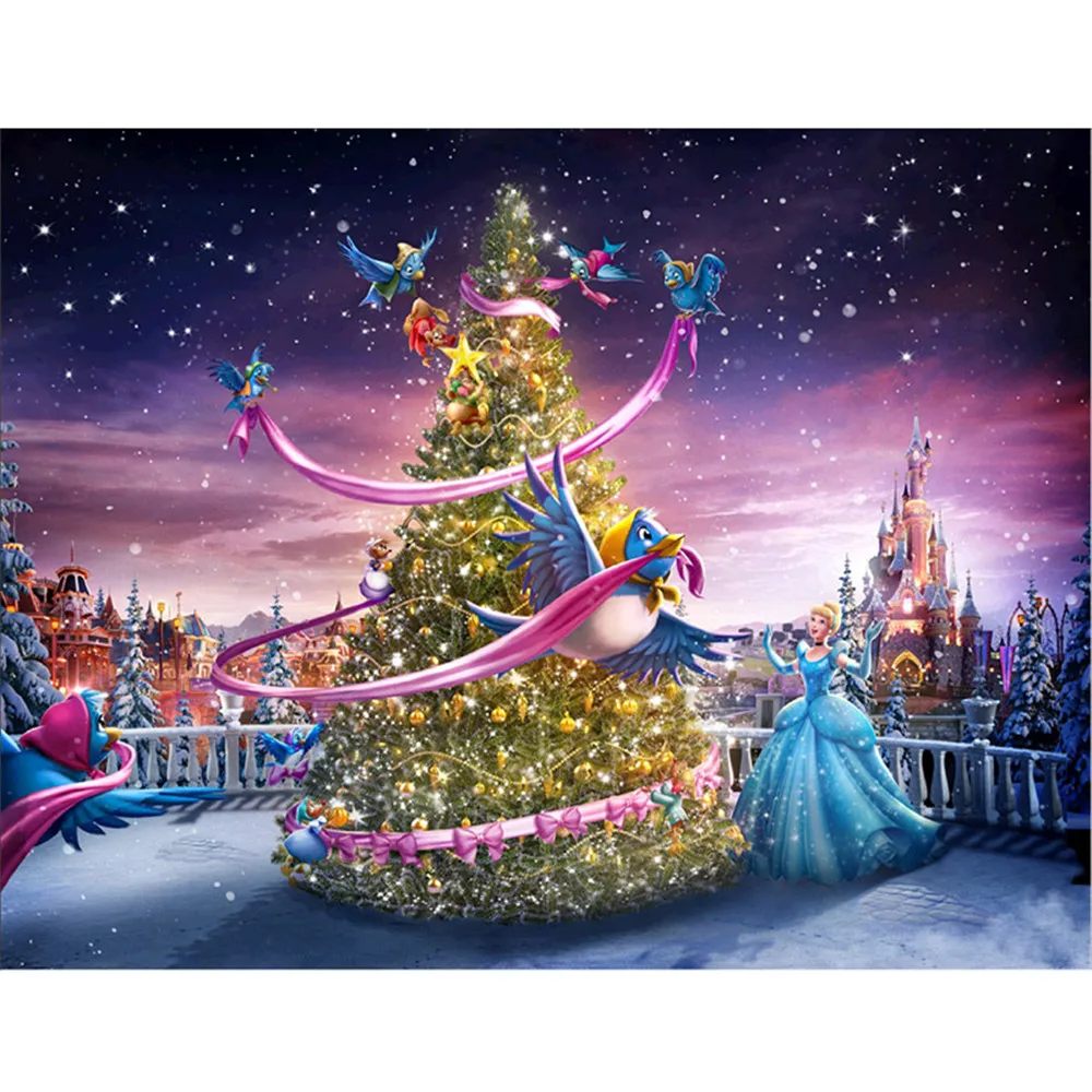 クリスマスツリーの雪の風景5dダイヤモンド絵画 Buy クリスマス風景絵画 5dダイヤモンド絵画 3d風景用印刷 Product On Alibaba Com