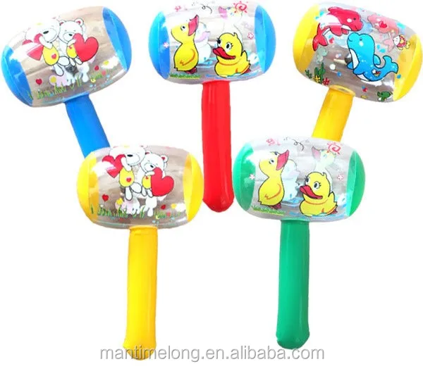 Cartoon Inflatable Hammer Air Hammer With Bell Kids Children Blow Up Toys JE*kn