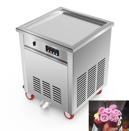 CE FCC ROHS Intellective Flat Pan Thailand Style Roll Fried Ice Cream Machine for Fry Ice