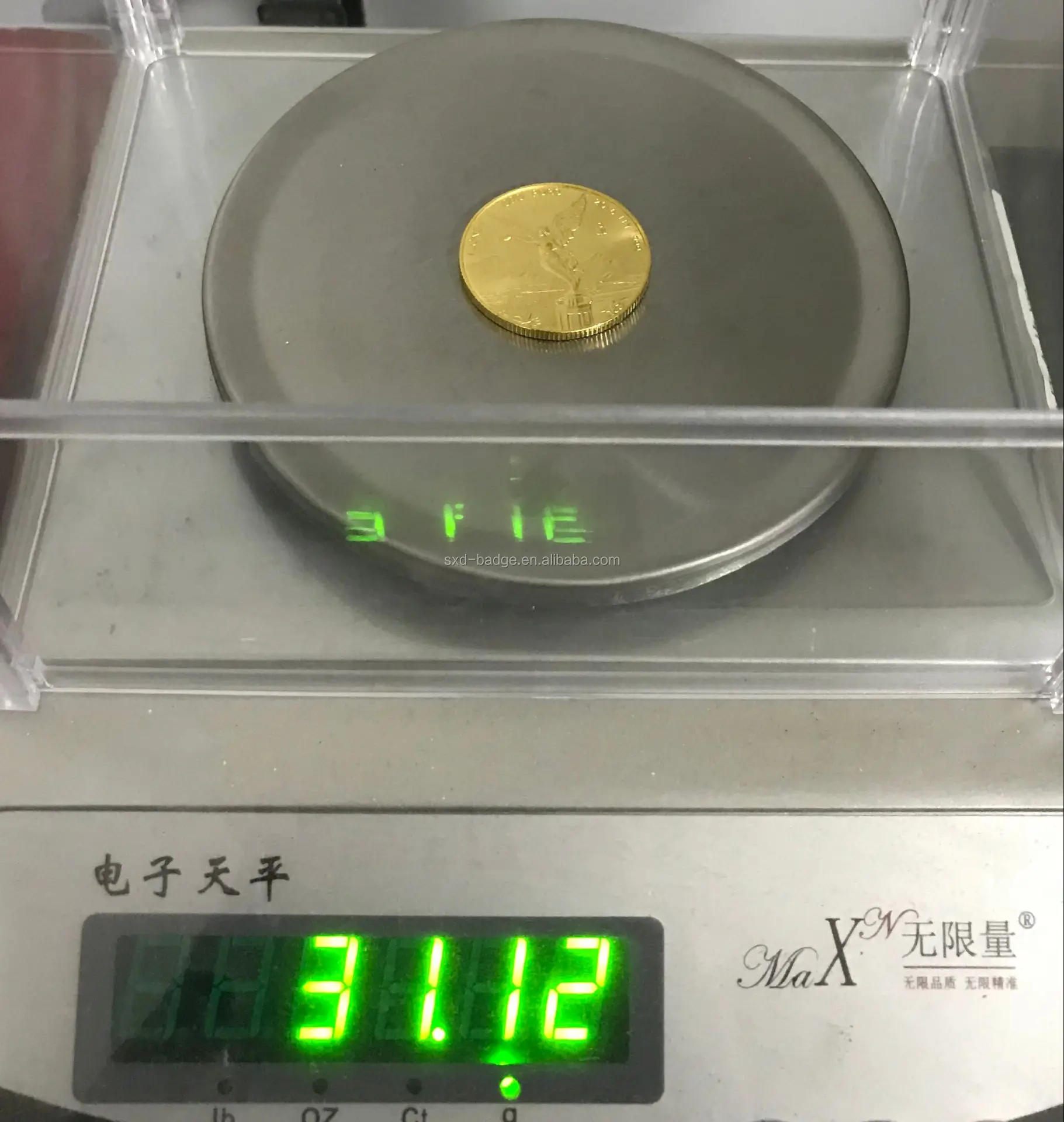 재고 보유 공급업체, 1온스 멕시코 골드 코인 레플리카, 24K 금도금 텅스텐 복제 주화