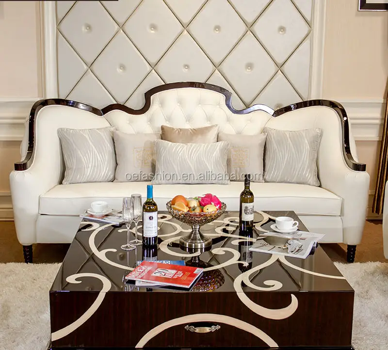 OE-FASHION Neo-classical Post-modern European Style Sofa Luxury Fabric Solid Wood Pull-button Living Room Furniture