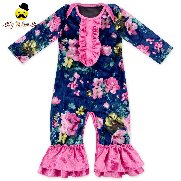 navy blue romper baby girl