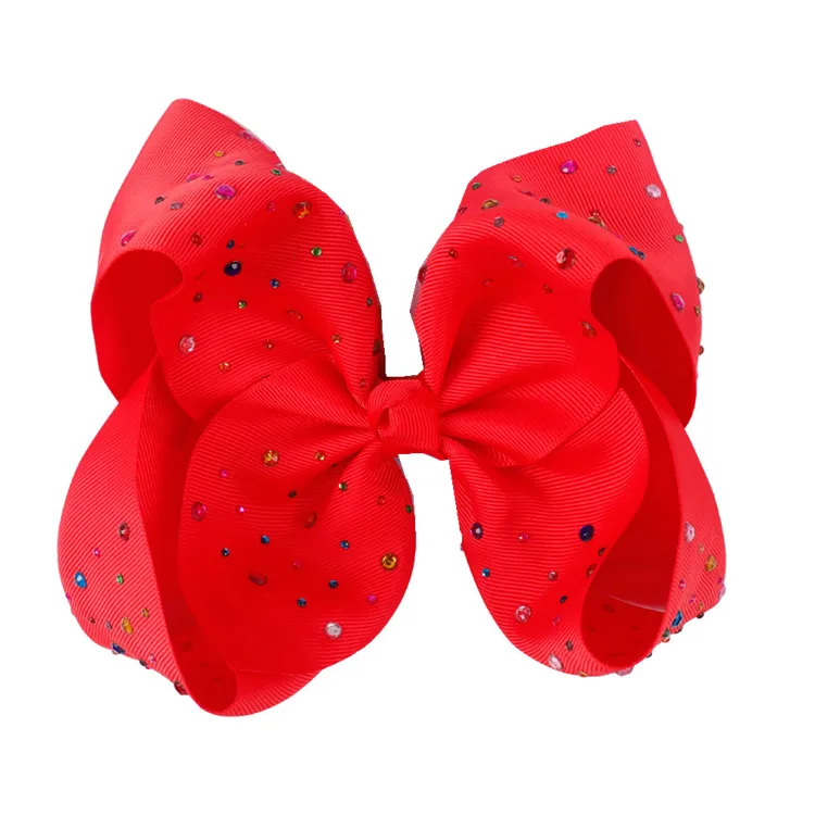 fashion boutique design rhinestone accessories baby girl red bow