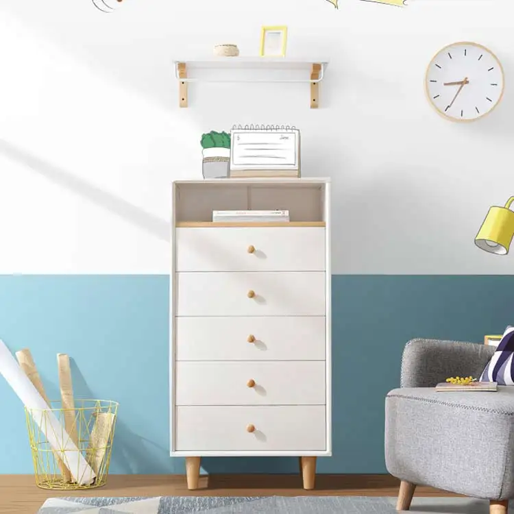 High Quality Cheap Wooden Chest of Drawers Wood White for Living Room