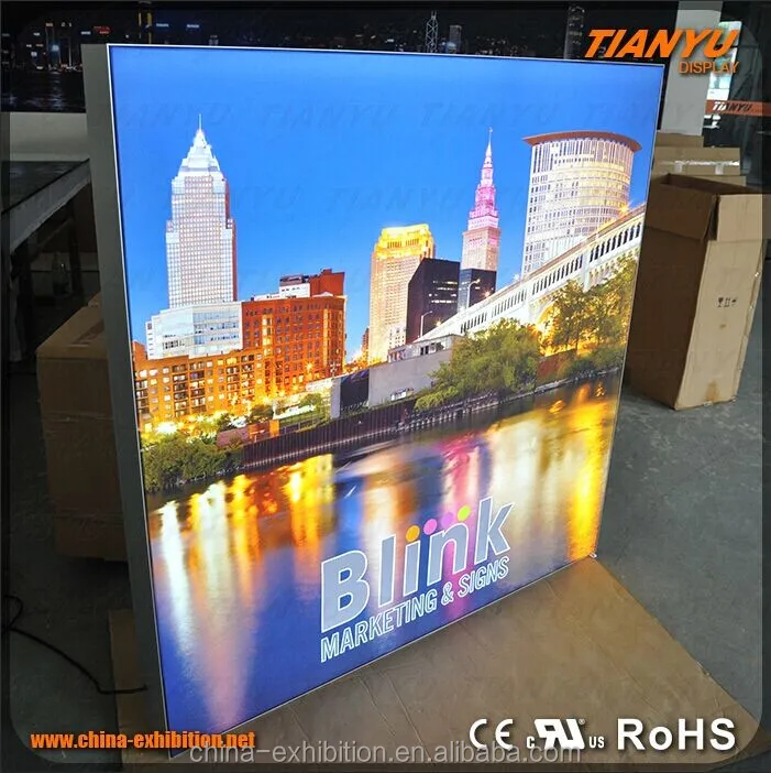 Expo Seg Light Box Double Side Aluminum Profile Frame Graphic Advertising Light Box With Footbase