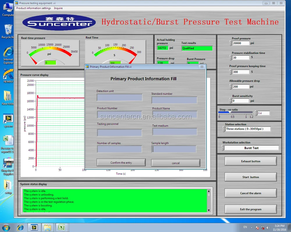 SUNCENTER High Quality Pump test Bench With Max 6000 bar Pressure