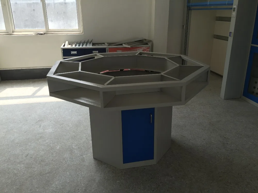 Steel Lab Work Table Workbench School Lab Furniture Price Student Octagonal Lab Work Bench for School
