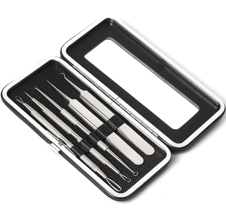 Профессиональный хирургический Blackhead Remover Инструменты блемиш и Splinter Акне Прыщ 5 шт. удаления