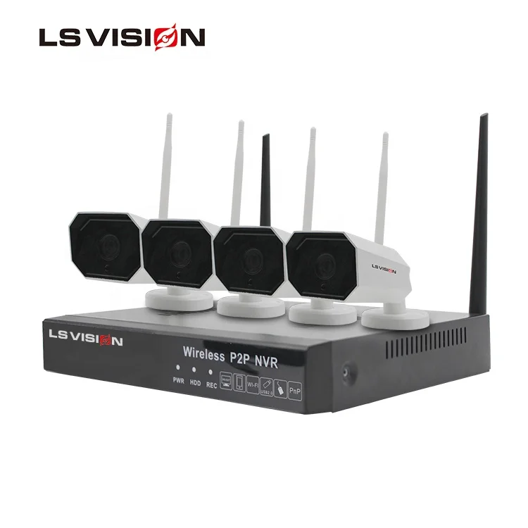 Lsvision по ограничению на использование опасных материалов в производстве 2 4G RJ45 МП IP 4 канала безопасности записывающие камеры системы беспроводной камера PoE NVR