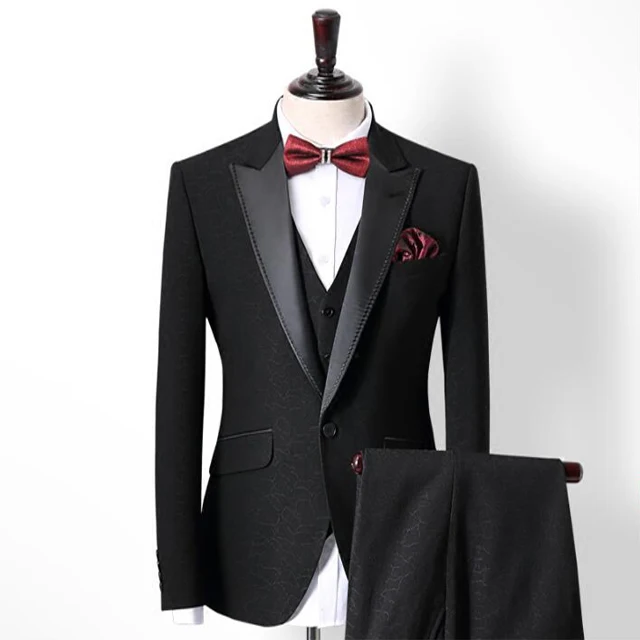 Buy Red Shape Men's Suit Designer Wedding Coat Pant 3 Piece Set