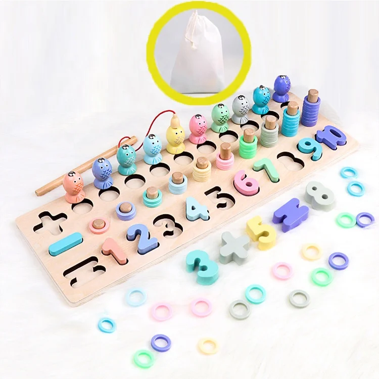 рыбалка игрушка номер подсчета головоломки доска набор деревянный Конструкторы интерактивные соответствующие
