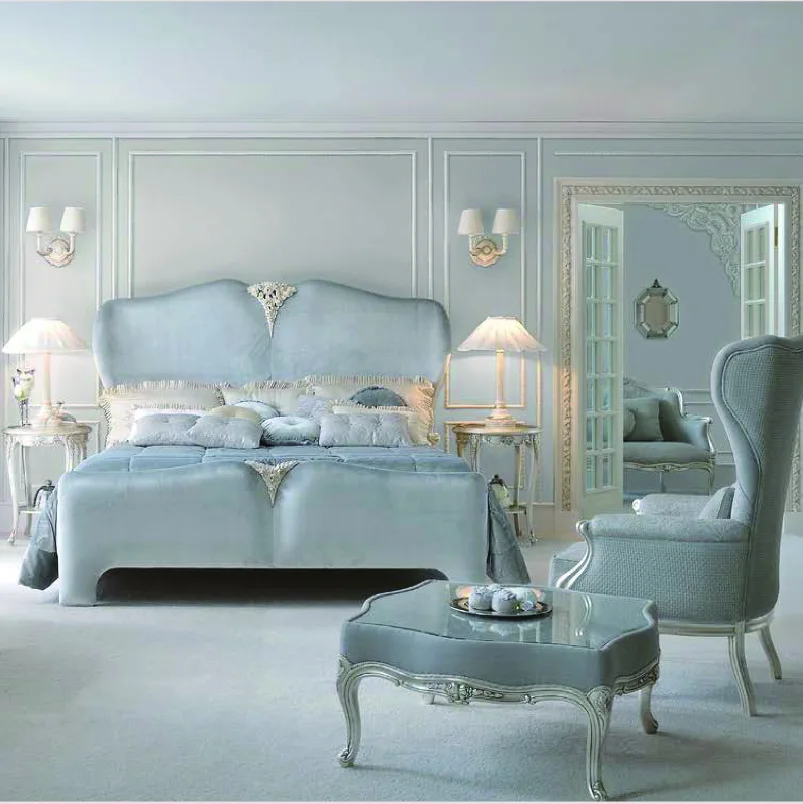 elegant young people bedroom set customized home furniture hand made rococo french Renaissance furniture full set matching