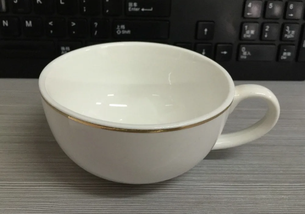 Large Grand Ceramic White Mugs for Cappuccino, Coffee, Latte, Cereal, Ice  Cream, Etc., Set of 4, White, 22oz