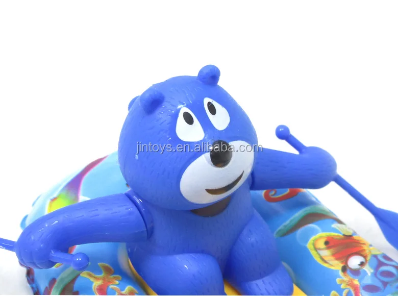 
Заводная лодка, надувная лодка, водный ветер, игрушка для ванной, игрушка, медведь на лодке 