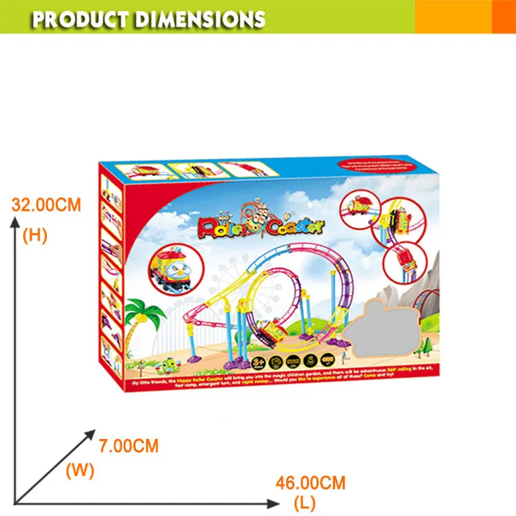 Пластиковая игрушка американские горки для детей функция B/O с подсветкой