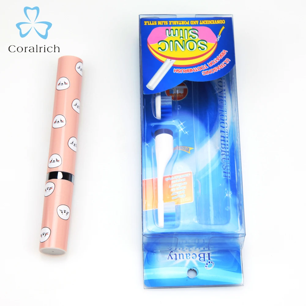 
Дорожная губная помада Coralrich для гигиены полости рта, звуковая с 2 головками, детская зубная щетка, зубная паста, дорожный набор 